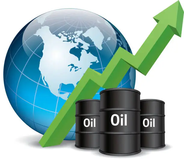 Vector illustration of Rising oil prices