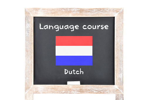 Language course with flag on board