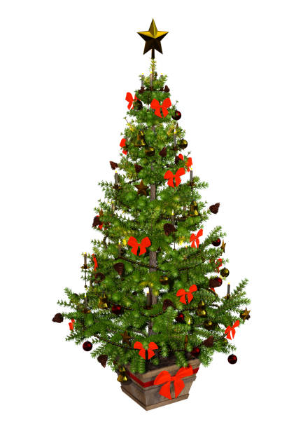 istock 3D illustration Victorian Christmas tree on white 1084150234