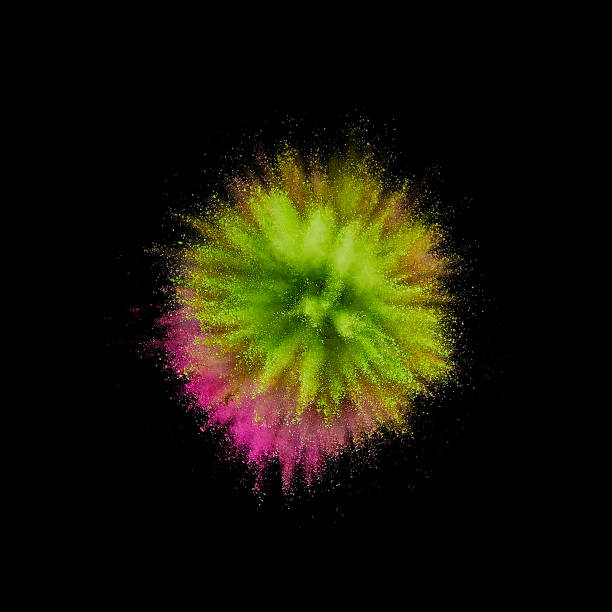 istock Colored powder explosion. Abstract closeup dust on backdrop. Colorful explode. Paint holi 1084157630