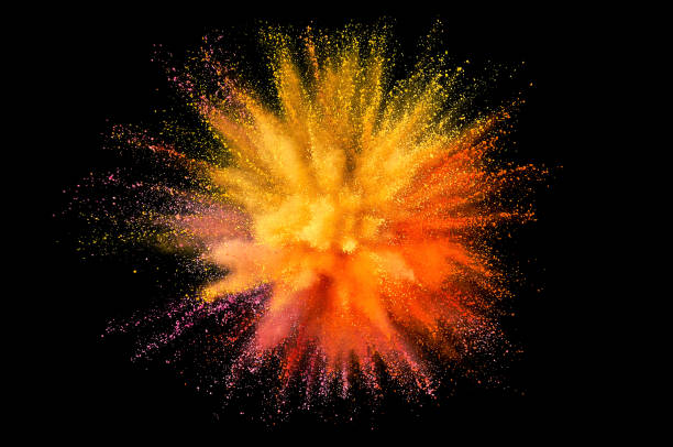 istock Colored powder explosion. Abstract closeup dust on backdrop. Colorful explode. Paint holi 1084157958