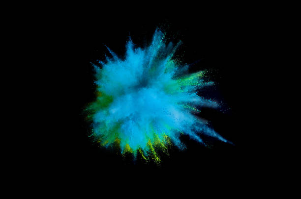 istock Colored powder explosion. Abstract closeup dust on backdrop. Colorful explode. Paint holi 1084162160
