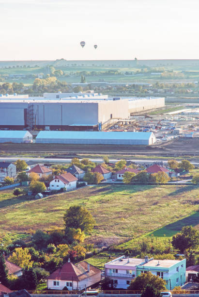 istock Production hall and hot air balloons, Nitra 1084165204