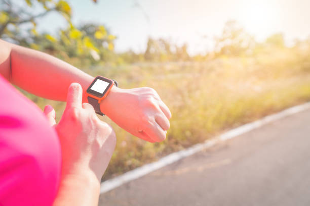 istock Women exercise in the morning with Smartwatch. 1084177280