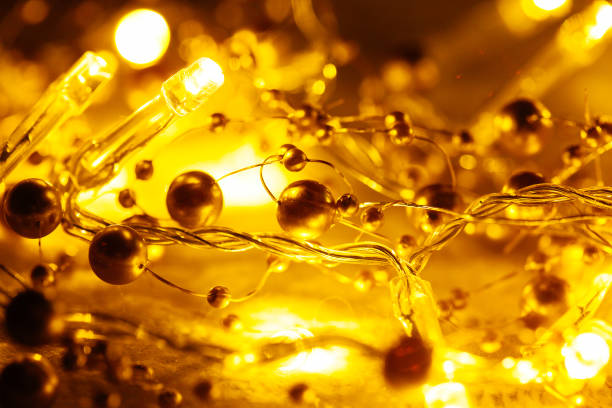 istock Christmas and New Year decorations, lights background 1084193406