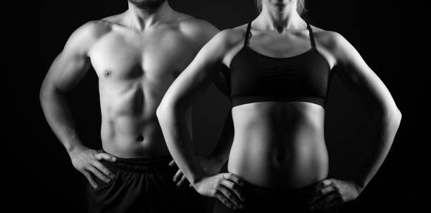istock Perfect male and female upper bodies 1084193642