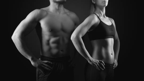 istock Perfect male and female upper bodies 1084193654