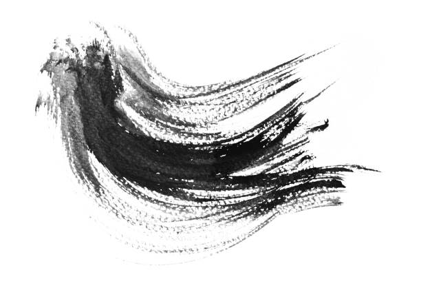 istock black watercolor brush stokes, hand drawing 1084193686