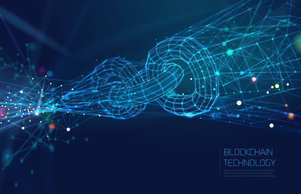 Abstract Blockchain Network Background Abstract vector illustration of network. File organized with layers. Global color used. blockchain stock illustrations