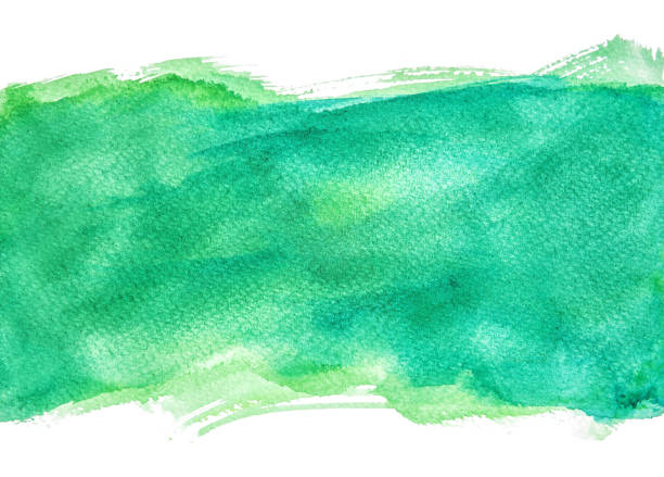 istock Green watercolor backgrounds, hand painting 1084195720