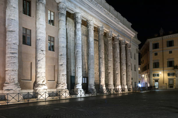 istock Temple of Adriano in Rome, night scene. 1084222518