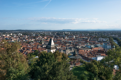 Austria.Graz September 2018. Panoramic view of the city.