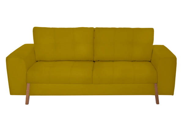 istock Three seats cozy white fabric sofa isolated on white 1084247048