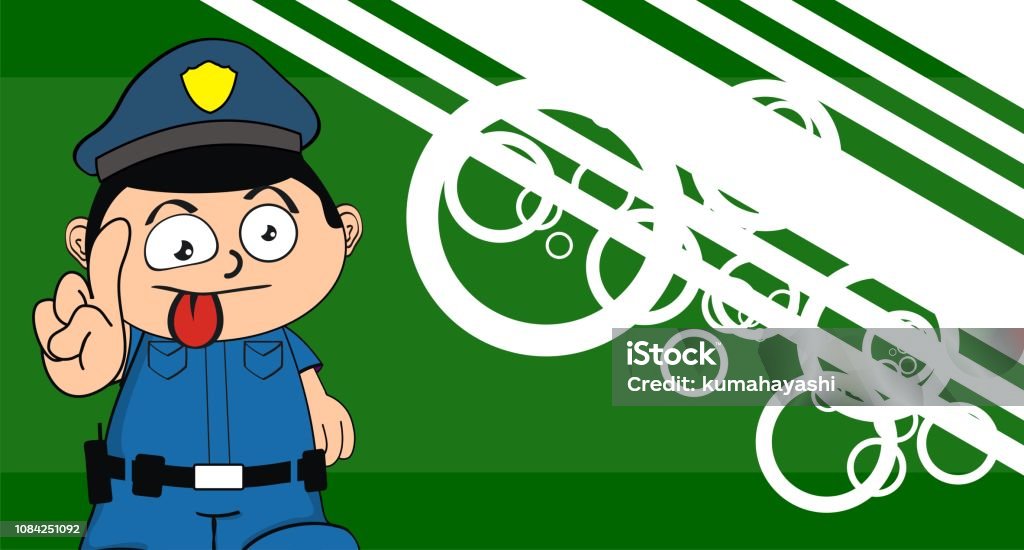 Funny Police Man Kid Cartoon Expression Background2 Stock Illustration -  Download Image Now - iStock