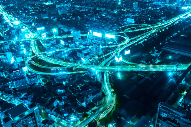 istock Full Frame Shot Of Illuminated Cityscape 1084258530