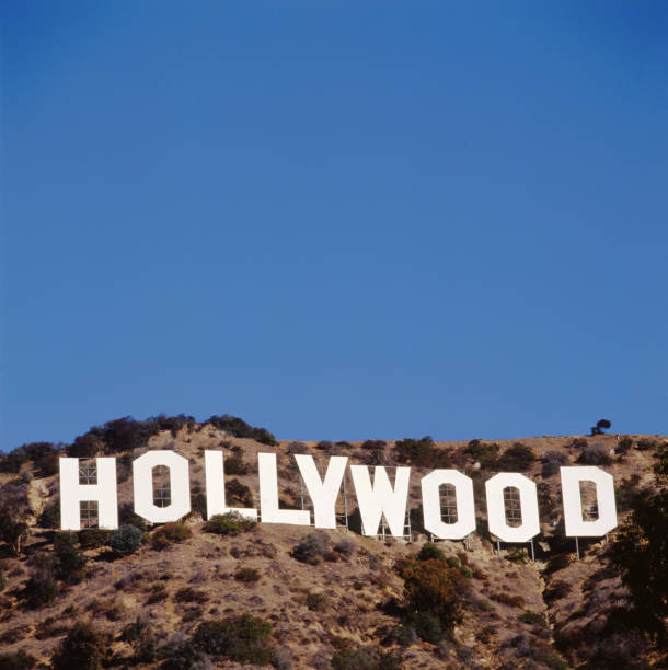 The world famous landmark Hollywood Sign stock photo