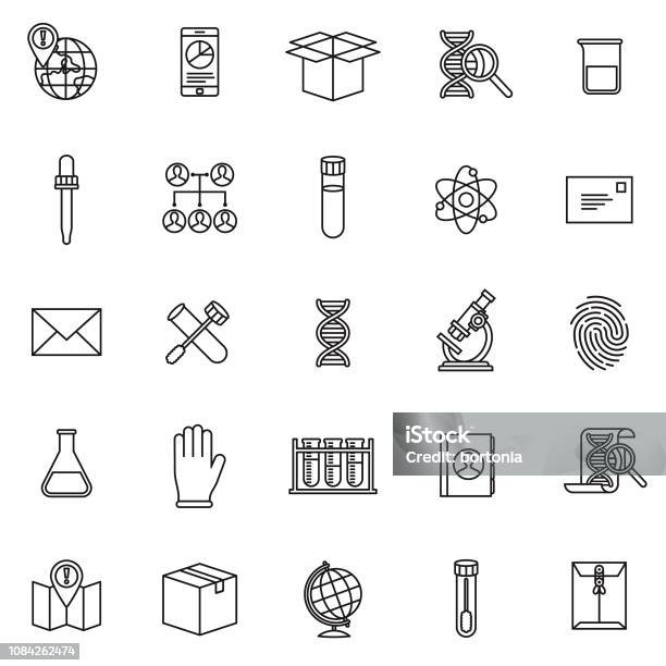 Genetic Dna Testing Icon Set Stock Illustration - Download Image Now - Icon Symbol, Test Tube, Vector