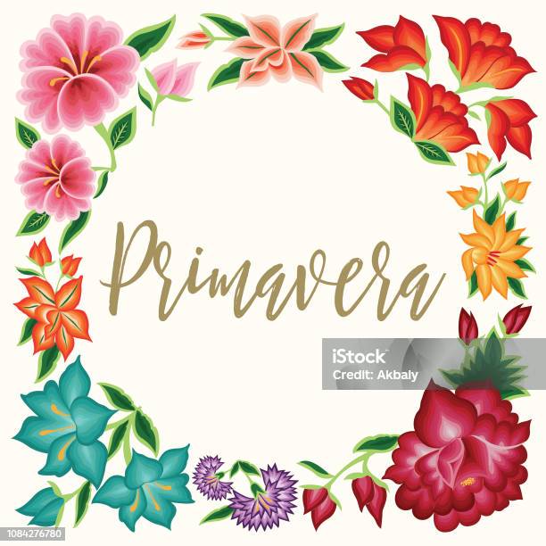 Primavera Vector Primavera Floral Composition Copy Space Vector Stock Illustration ...