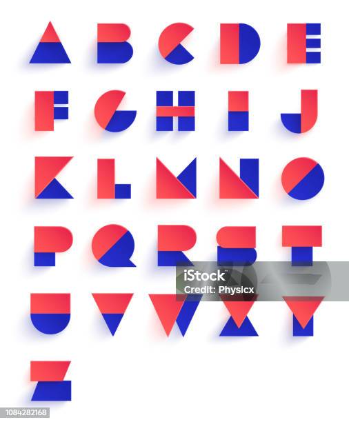 Abstract Lettering Designer Examples Colorful Geometric Font Design Abstract Modern Lettering Vector ...