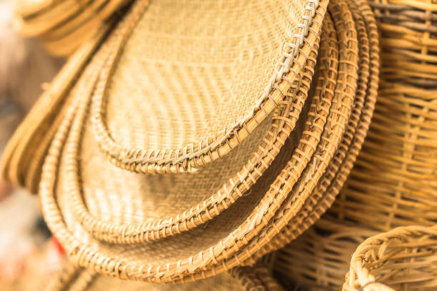 istock Baskets and several pieces in straw at a handicraft store 1084297866