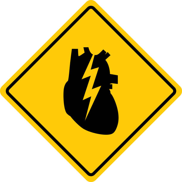 illustrazioni stock, clip art, cartoni animati e icone di tendenza di segnale di avvertimento per l'infarto umano - pain heart attack heart shape healthcare and medicine