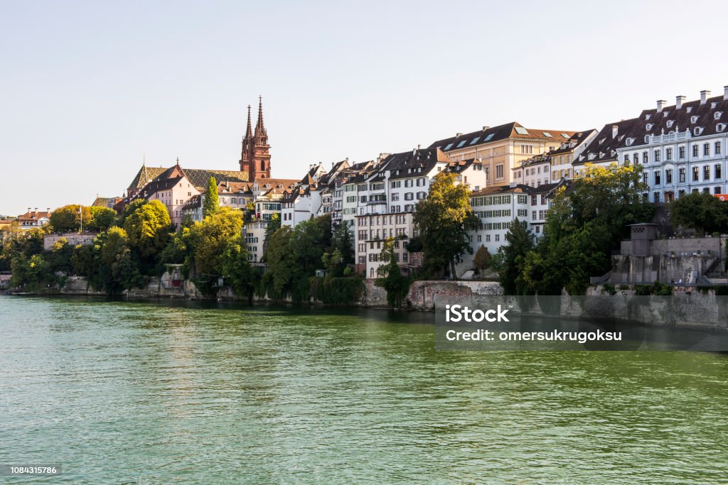 Basel Sw Architecture Along Rhine River In Basel Switzerland Stock Photo ...