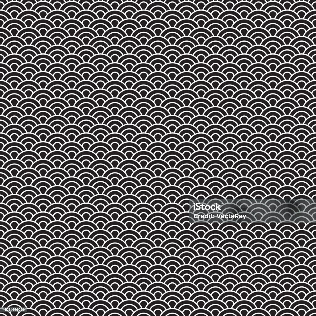 Scallop Stock Pattern Seamless Art Deco Scallop Pattern Background Stock Illustration ...
