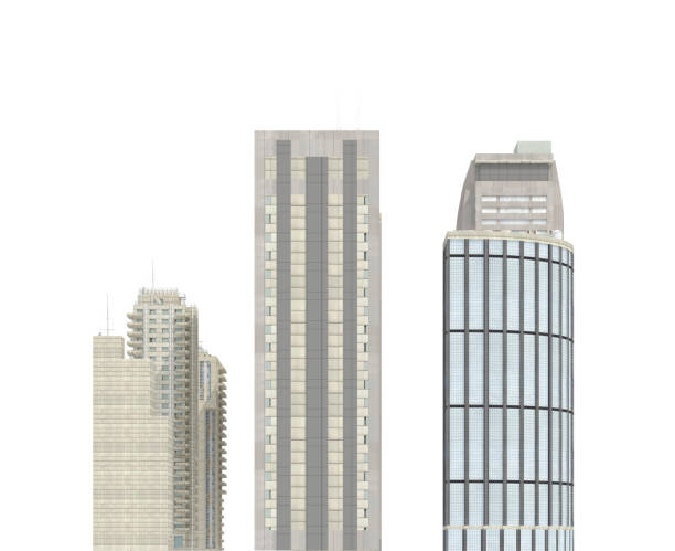 istock Modern buildings isolated on white background 3d illustration 1084317620