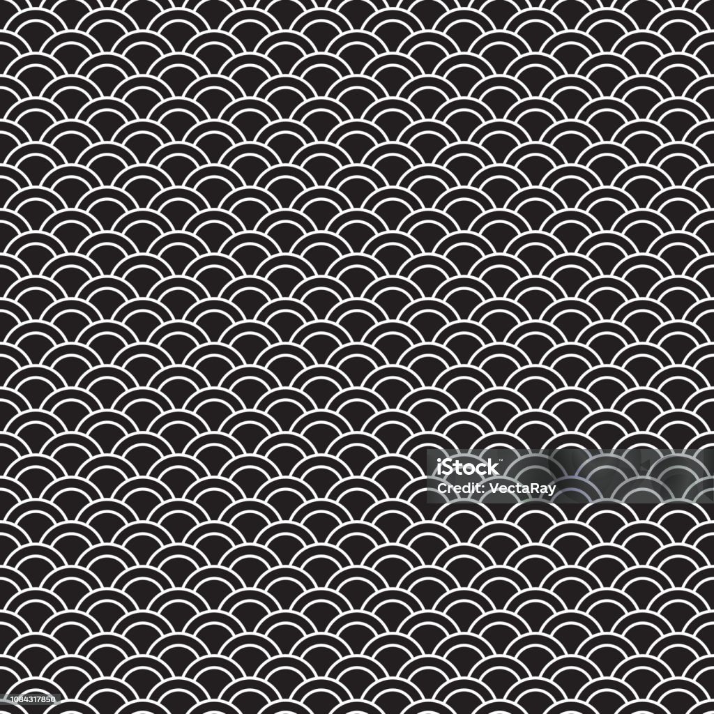 Scalop Pattern Seamless Art Deco Scallop Pattern Background Stock Illustration ...
