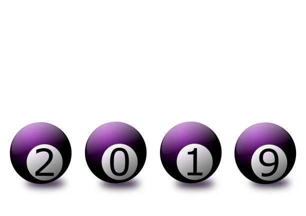 istock Billiards balls with a new year's date on a transparent background 1084331678