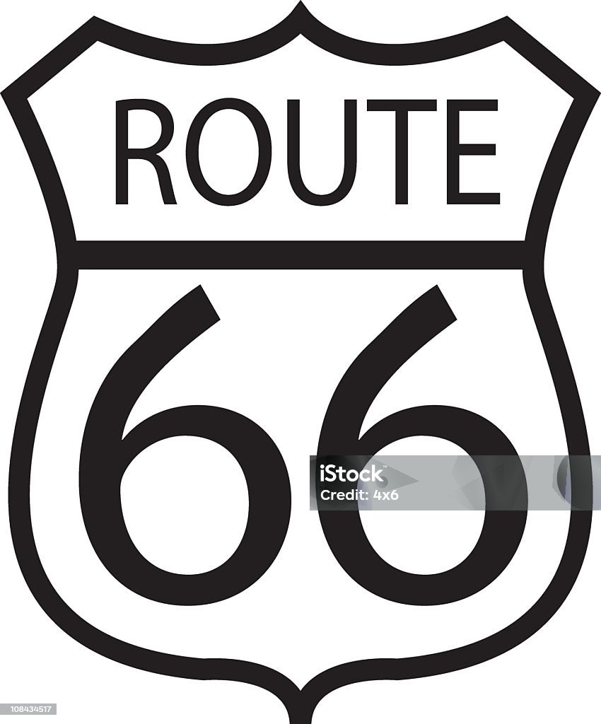 Route 66-WEKTOR - Grafika wektorowa royalty-free (Grafika wektorowa)