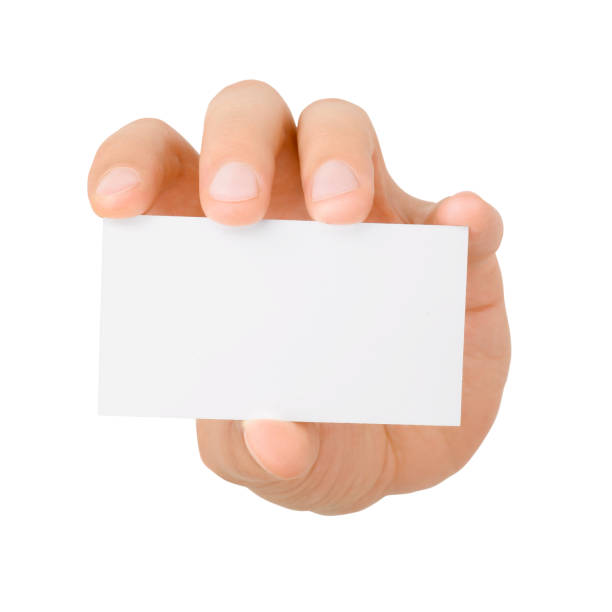 istock Men hand with business card isolated 1084367190