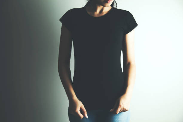 istock Woman in black t-shirt 1084368802