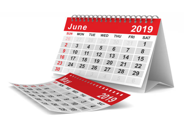 istock 2019 year. Calendar for June. Isolated 3D illustration 1084373444