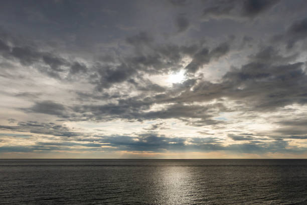 sunset over the sea in nature