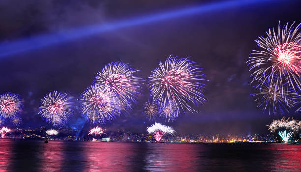 istock Happy new year and  city 1084404296
