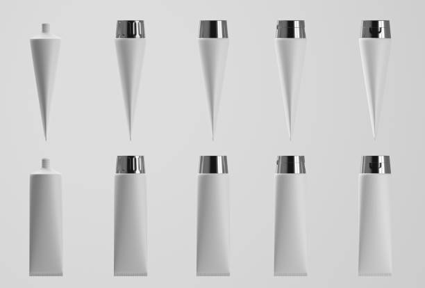 istock 3D White glossy plastic tube for medicine or cosmetics 1084407462