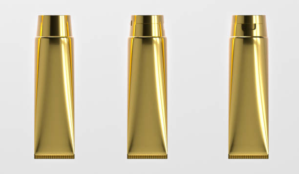 istock 3D gold glossy plastic tube for medicine or cosmetics 1084408588