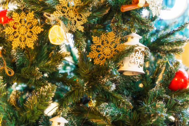 istock Christmas toys hanging on a Christmas tree 1084409716