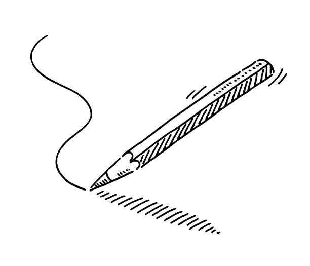 Pencil Drawing A Line Drawing Hand-drawn vector drawing of a Pencil Drawing A Line. Black-and-White sketch on a transparent background (.eps-file). Included files are EPS (v10) and Hi-Res JPG. pencil cartoon stock illustrations