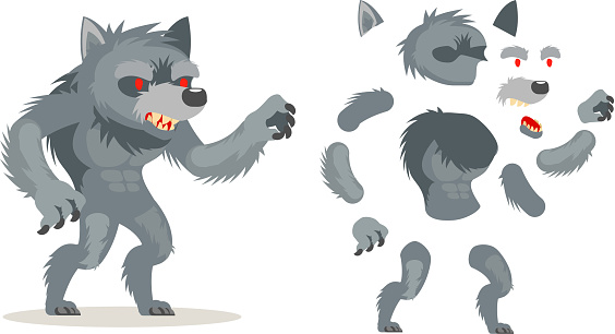 Wolf Werewolf Monster Fantasy Medieval Action Rpg Game Character Layered  Animation Ready Character Vector Illustration Stock Illustration - Download  Image Now - iStock