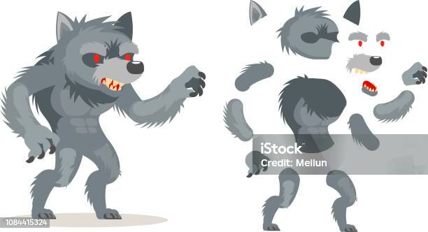 Wolf Werewolf Monster Fantasy Medieval Action Rpg Game Character Layered Animation Ready Character Vector Illustration Stock Illustration - Download Image Now