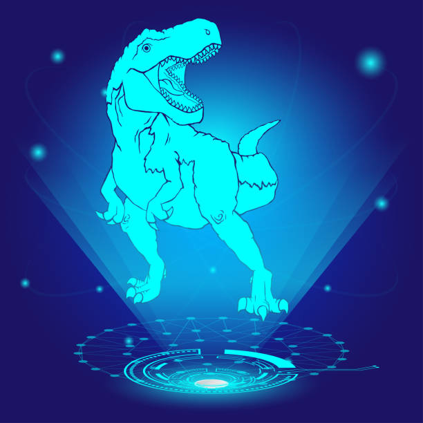 istock 3D hologram of Tyrannosaurus. Vector illustration. 1084418404