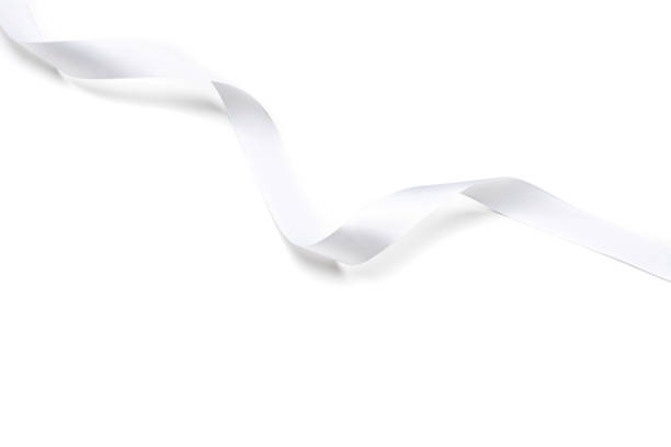 white satin ribbon isolated on white backgroun