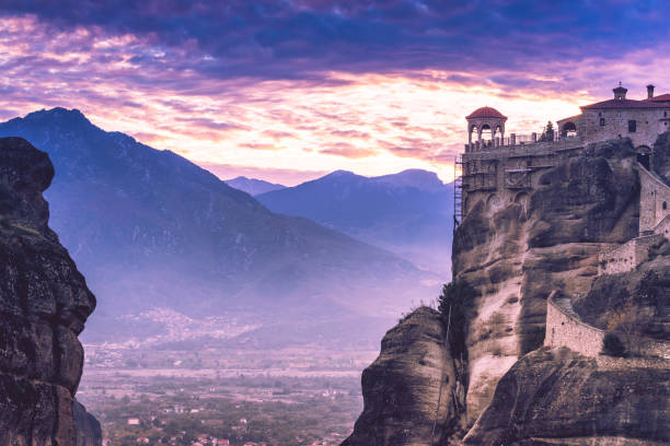 istock Sunset over Varlaam monastery in Meteora, Greece 1084421896