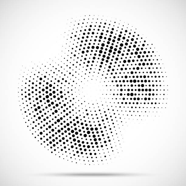 ilustrações de stock, clip art, desenhos animados e ícones de halftone circle frame dotted background. round border icon using halftone random circle dots raster texture. grunge circular stain. vector illustration. - halftone pattern spotted toned image pattern