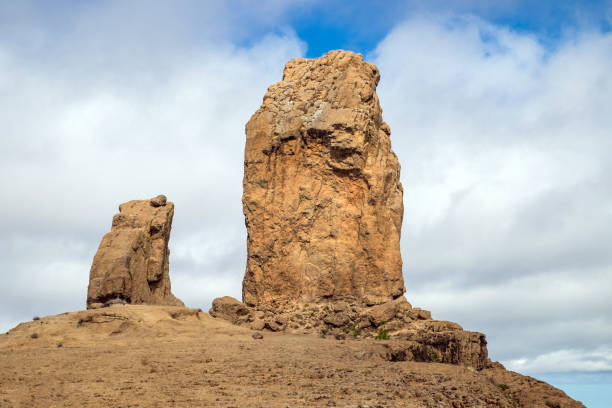 View to the famous Roque Nublo, Gran Canaria stock photo