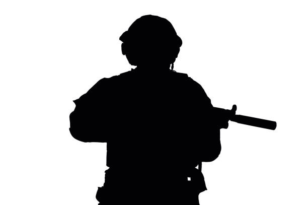 istock Vector image of a SWAT fighter. 1084437430