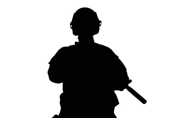 istock Vector image of a SWAT fighter. 1084437432