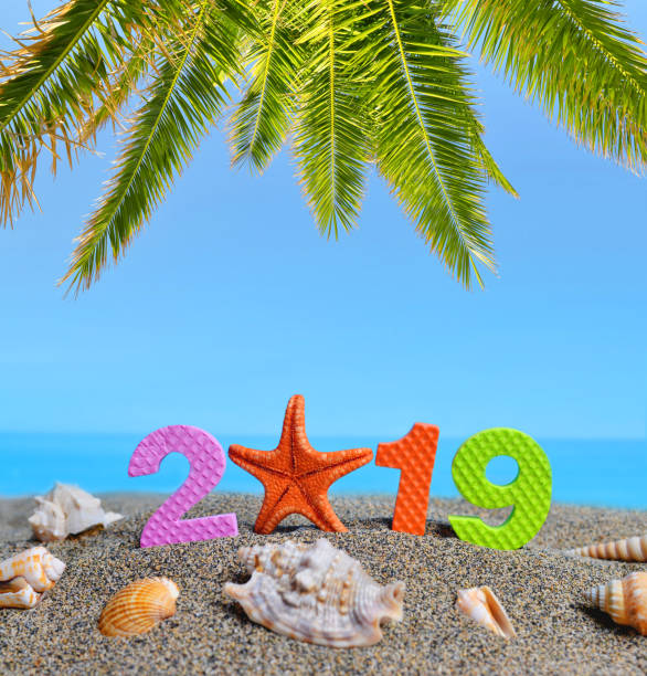 istock Happy New Year 2019 and summer holiday concept. 1084438474